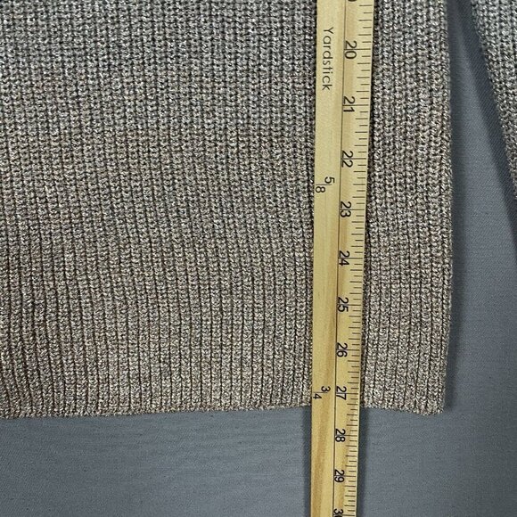 White House Black Market Silver Metallic Ombre Sweater Medium Cowl Neck Pullover - Picture 11 of 16